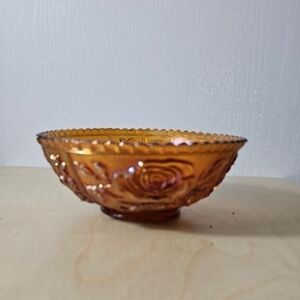 Vintage  Imperial  Dark Marigold  Carnival Open Rose Bowl